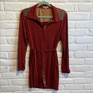 Rust color Button-Up Dress